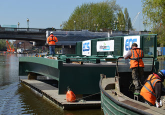 UK’s first InfraCore FRP road bridge floated down Thames